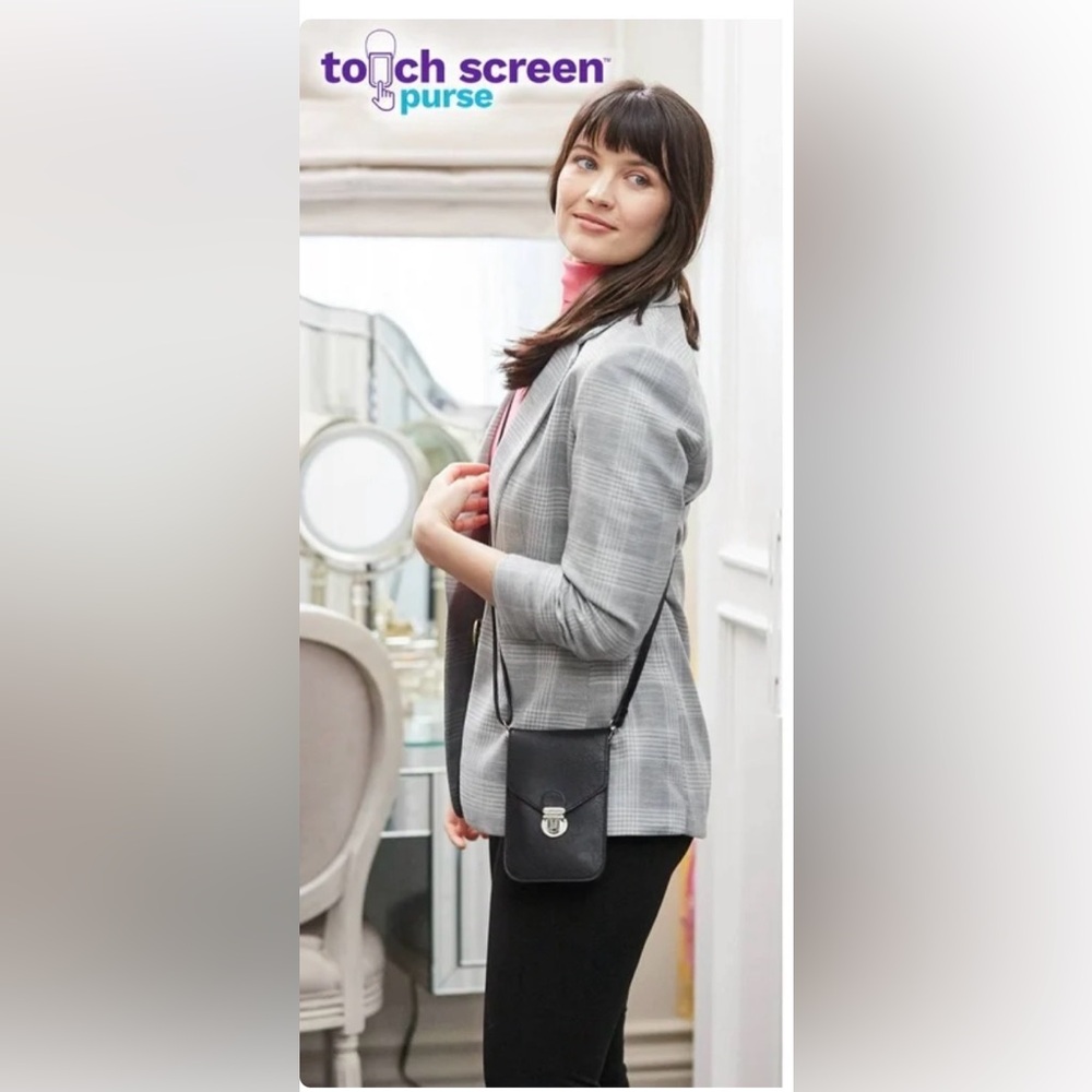 Touch-Screen Crossbody Purse Gray NEW